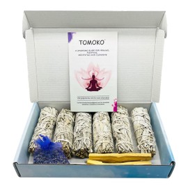 White Sage Smudge Kit - 6 White Sage, 4 Palo Santa, 1 Lavender Sachet & Smudging Guide! Healing, Purifying, Meditating, Incense & Cleansing