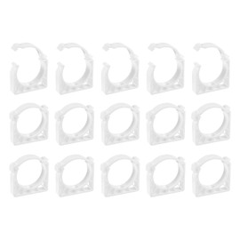 sourcing map 12Pcs PPR Water Pipe Clamps, Plastic U Shaped Pipe Clamps Clips with Fixing Clip Fit for 50mm/1.97" OD Water Pipes and Tubing Hoses Support, White