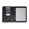 Matt Black Zippered Portfolio Binder - PU Leather Business Portfolio
