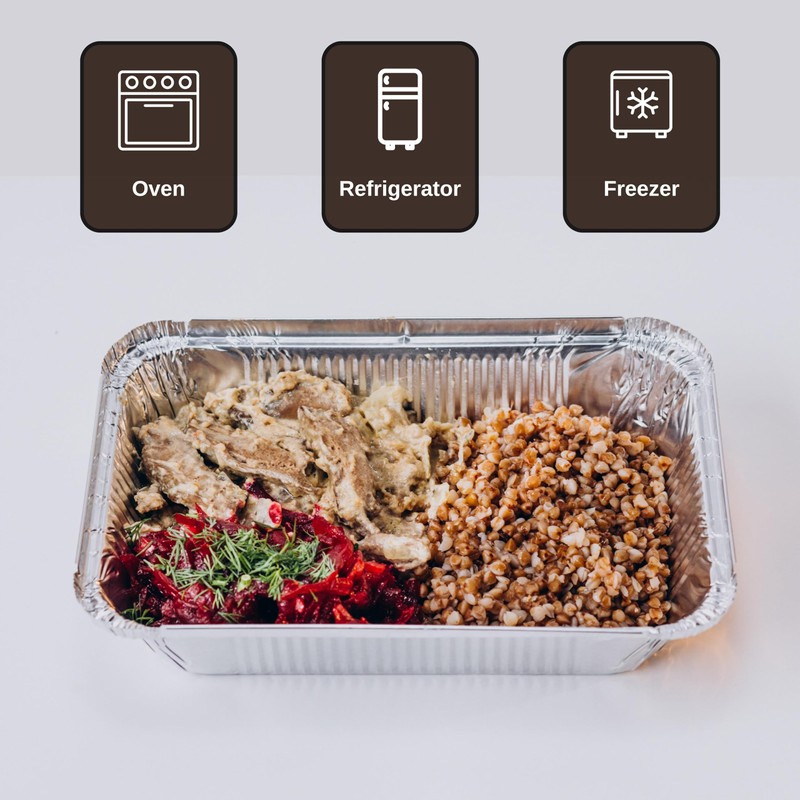 Homeshopa Foil Container With Lids, 20 Pack Large Durable Sturdy