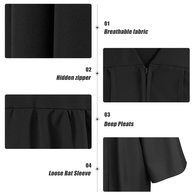 Misscom Adult Matte Choir Robe for Church Judge Robe Costume