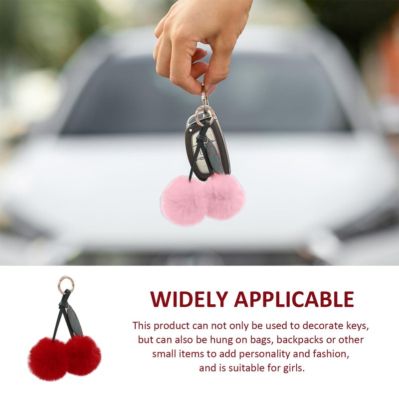 VEHYEGOI 2 Pieces Cherry Keychains, Plush Keychains, Cute Keychains, Women'S