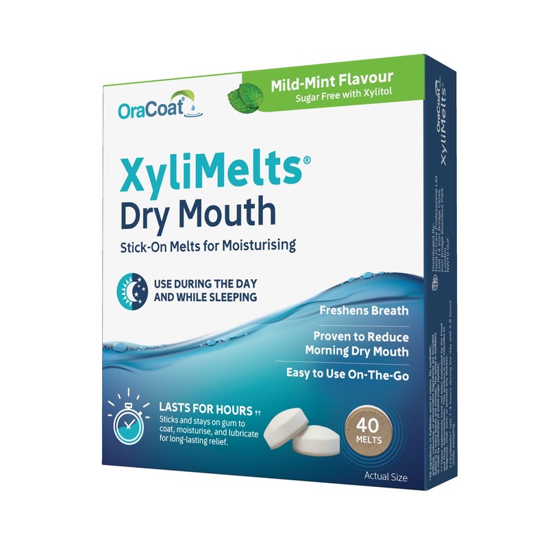 OraCoat XyliMelts Mild Mint for Dry Mouth, 40-Count, 7-40-UK