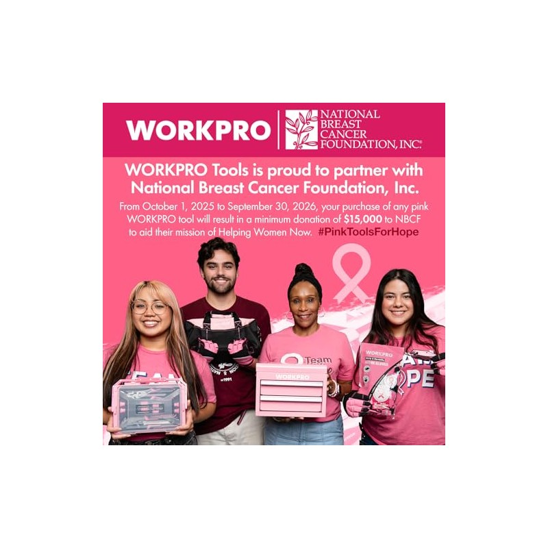 WORKPRO Pink Tool Kit - Hand Tool Set with Easy