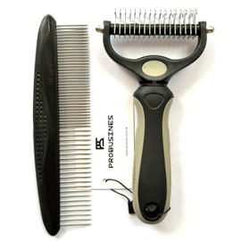 PROBUSINES-Double-Sided Pet Undercoat Rake Dehairing Undercoat Rake For Dogs And Cats - Extra Wide Dog Grooming Brush, Reduce Hair Removal By 95% Pet Stainless Steel Comb Combination