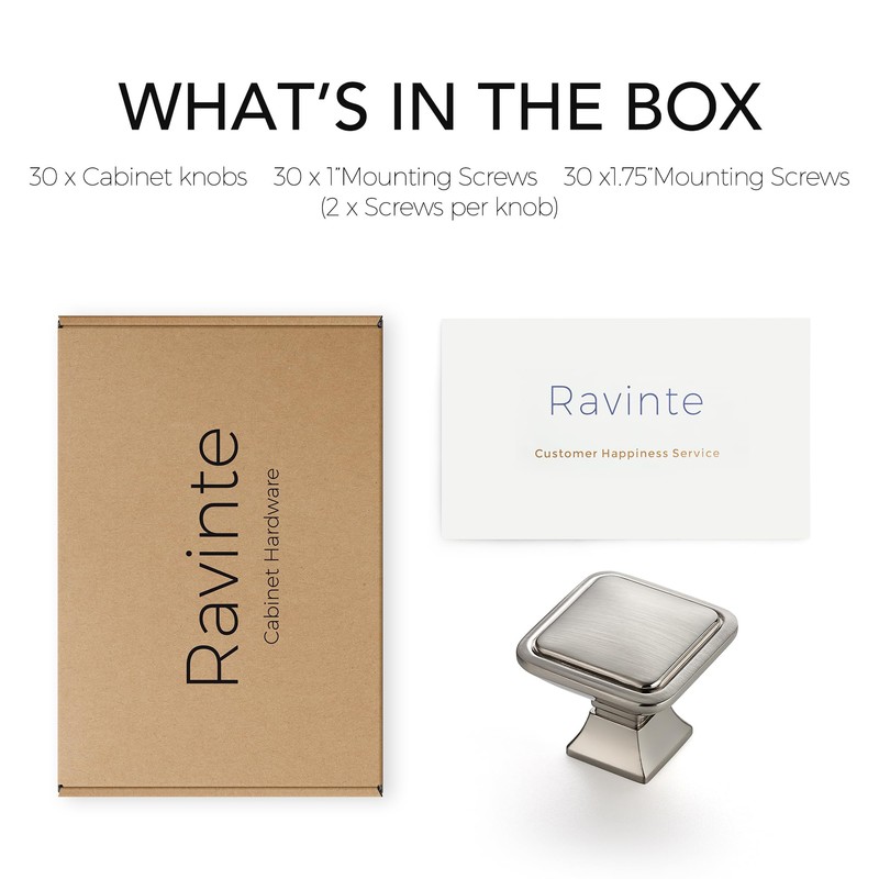 Ravinte 30 Pack Solid Single Hole Square Foot Cabinet Arch