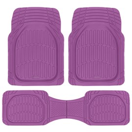 CARBELLA Rubber 4-Piece Purple Car Floor Mats - Universal Trim to Fit All Weather Purple Car Accessories - Girl Car Accessories for Women & Cute Car Mats for Women for Girly Car Decor, Truck, & SUV