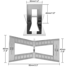 2pcs Dovetail Marker Gauge, Hand Cut Dovetail Guide Tool with Scale, Stainless Steel Wood Joint Jig with Dovetail Template Size 1:5-1:6 & 1:7-1:8 for DIY Woodworking Carpentry Y