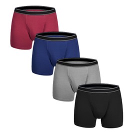 TIICHOO Mens Incontinence Underwear Reusable Leak proof Underwear4 Pack (3X-Large, Black/Gray/Claret/Navy)