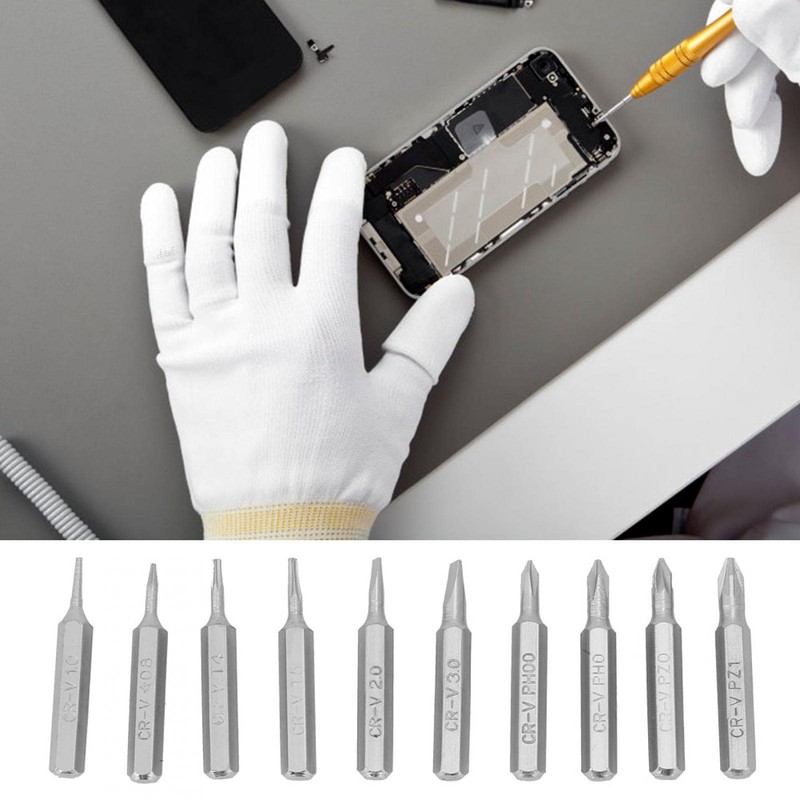 10PCS 4mm Shank Screwdriver Bits Set Repair Tools Replacement, PH00/PH0/Z1/Z0/3.0/2.0/1.0/T5/T4/Star