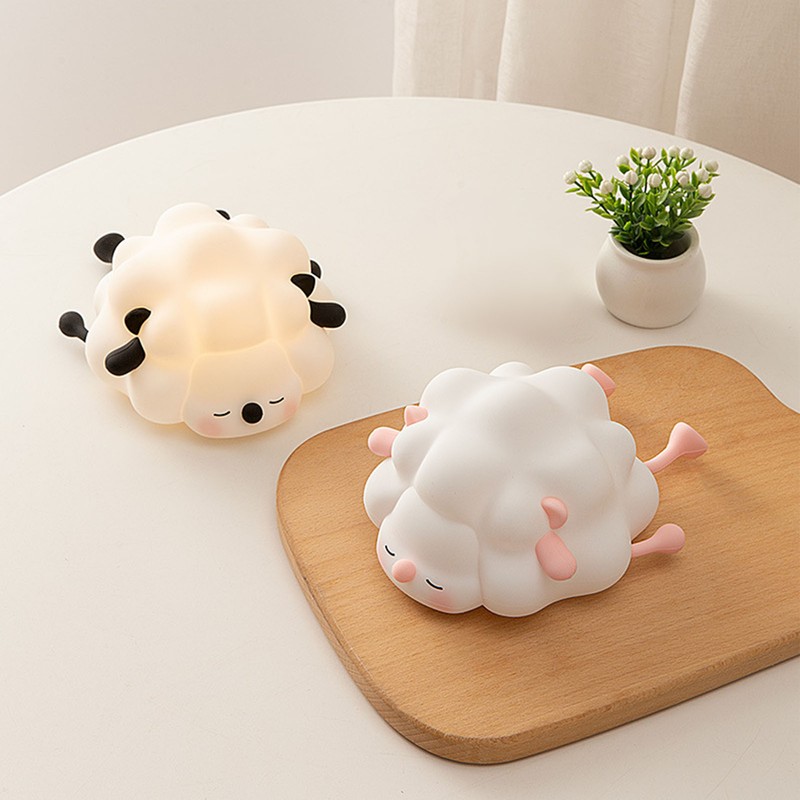 Night Lamp Cute Cartoon Sheep Modeling Three Speed Lighting Eye