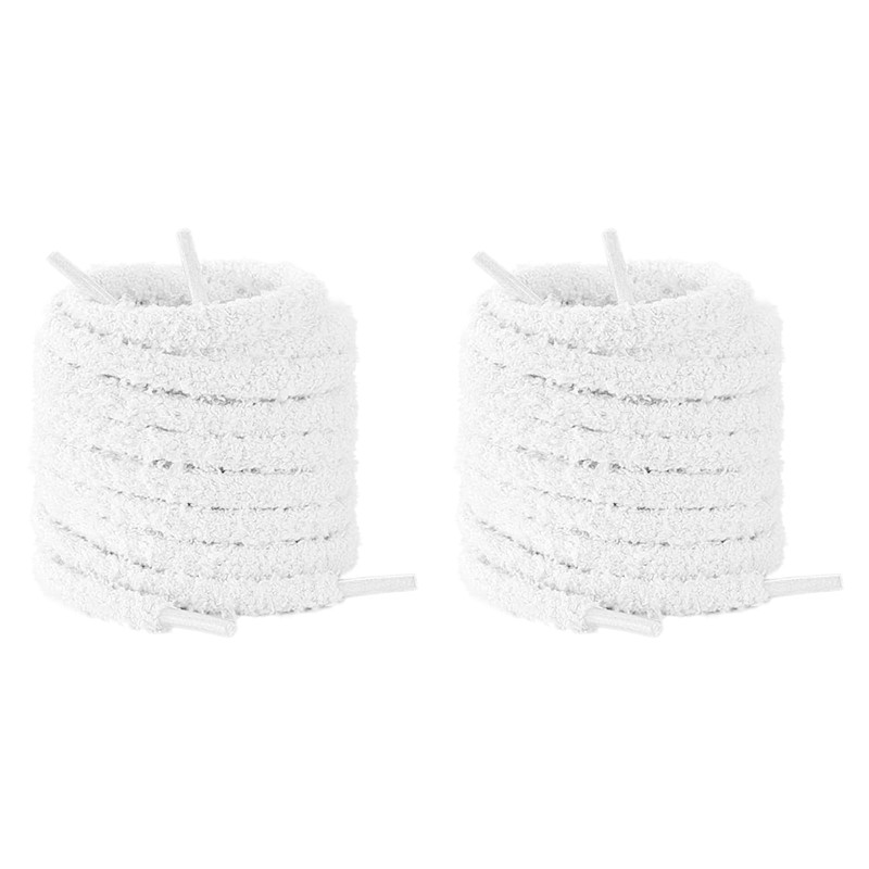 UamGlsob 2 Pairs Fluffy Laces, Flat Plush Shoelaces, Diameter 8