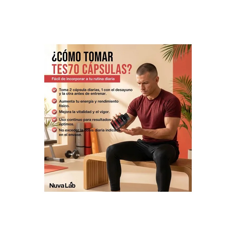 Vitaminas Para Testosterona Tes70 Para Hombres 90 Capsulas Sin Sabor
