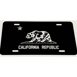 BLVD California Republic State Flag Diamond Etched Engraved License Plate Car Tag