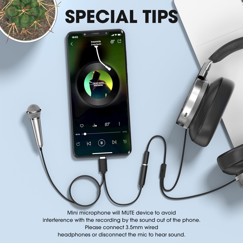 Mini Microphone for iPhone iPad Small ASMR Tiny Microphone for