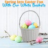 White Easter Basket, Woven Wood, 12" Wide, Great For Easter