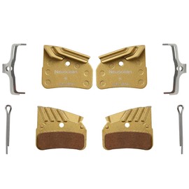 2 Pairs Disc Brake Pads with Cooling Fins, Bicycle Brake Pads for Shimano BR-M9120, BR-M8120, BR-M7120 (Metal)