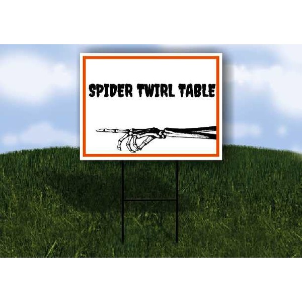 SPIDER TWIRL TABLE Halloween Skeleton Left Arrow Single Sided 18x24