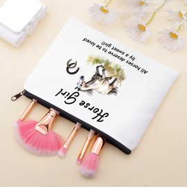 Angel's Draw Home Sport Makeup Bag Cute Small Animal Cosmetic Bags for Women, Travel Toiletry Bag Large Capacity Zipper Makeup Pouch, Purse Organizer Pouches, 08-Horse 2, Large Capacity Aesthetic