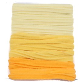 Mytoptrendz® 8 pcs Soft Jersey Fabric Hair Tie No Slip Rubber Bands Girls Endless Ponio Bobble Wide Flat Crinkle Thick Hair Elastics Seamless Tangle Free Ponytail Holders for Women(/ (Yellow)