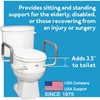 Carex 3.5 Inch Raised Toilet Seat with Arms, Elongated Toilet