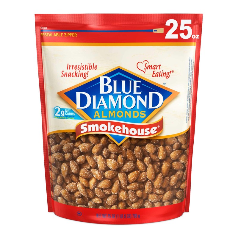 Blue Diamond Almonds, Smokehouse Flavored Snack Nuts, Plant-Based Protein and