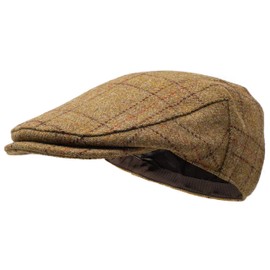 Borges & Scott Woodsman Flat Cap - Fully Waterproof – Yorkshire Tweed – 100% Wool Outer - Autumn Leaf - 60cm