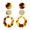 Edris B Gold-Plated Earrings with Brown Tortoiseshell Acrylic Bello London,