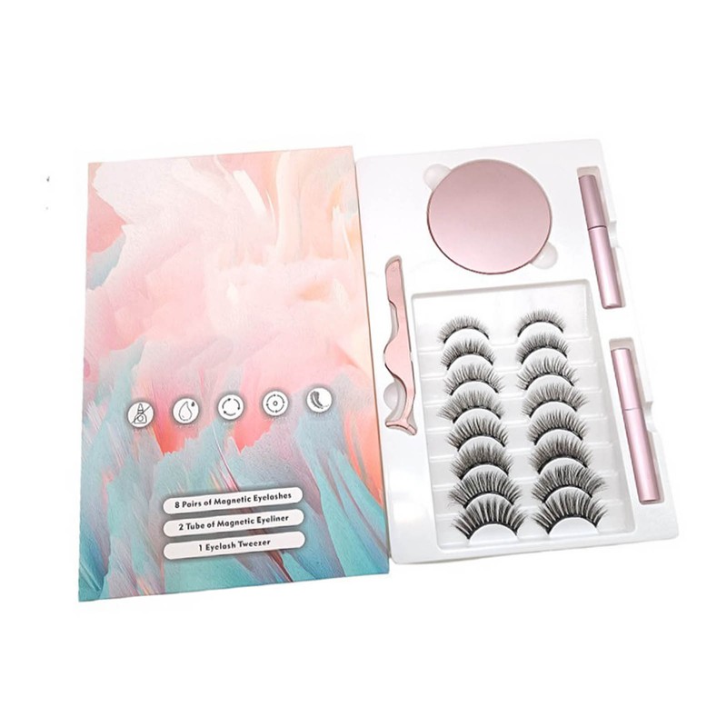 8 Pairs Magnetism Lashes Eyeliner Set Realistic Strong Hold Reusable