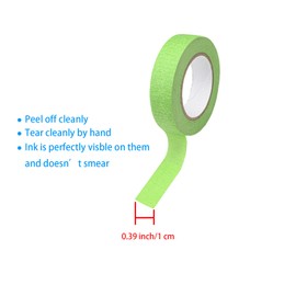 DIAO79NI- 12 Rolls Colored Masking Tape, Colored Painters Tape for Arts and Crafts, 0.6 inch x 15 Yard Drafting Tape, Craft Tape, Labeling Tape, Paper Tape, Colored Tape, Artist Tape (Light Green)