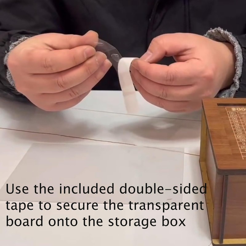 10,000 Savings Challenge Box，Cash Vault Wooden Savings Box，Cash Saver Box，Coin