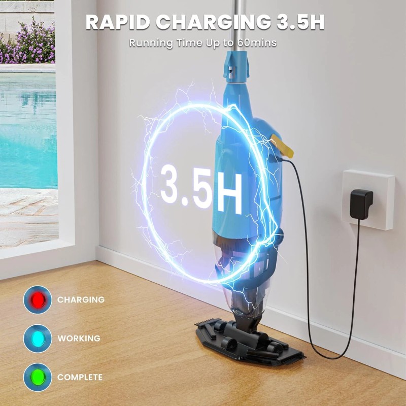 Marcytop Rechargeable Handheld Pool Vacuum, Cordless Cleaner for Above Ground