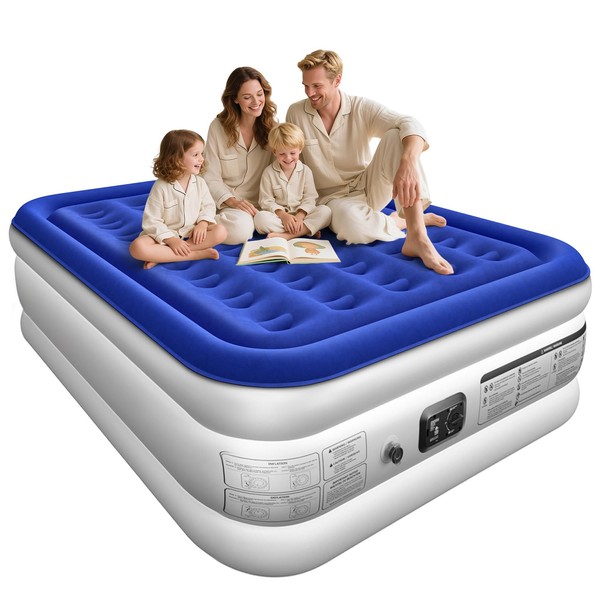 Xsleep 18" Queen Air Mattress with Built in Pump Comfort