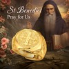 EUDORA 18K Gold Plated Sterling Silver St Benedict Ring San