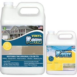 Vinyl Renu Premium Siding Restorer | Lasts 10+ Yrs | Restores Original Color & Beauty To All Siding Types | Rejuvenates & Protects Siding, Doors & Patio Furniture | Complete Kit (1 Gallon)
