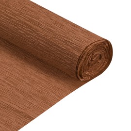 sourcing map 2 Pcs Crepe Paper Roll 6.9ft Long 20 Inch Wide for Wedding Ceremony Various Large Festivals Decoration, Red Brown