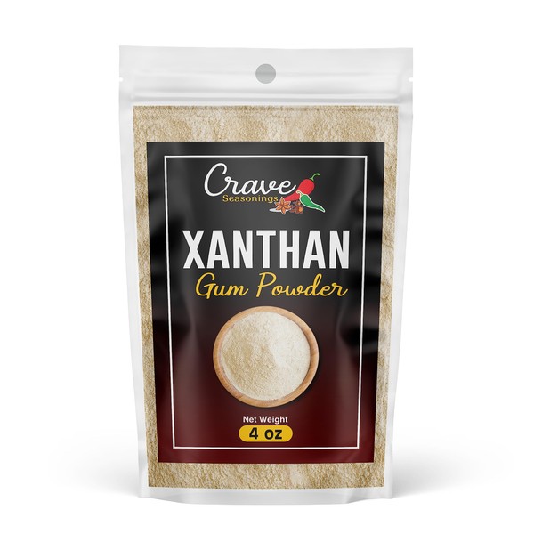 Pure Xanthan Gum 4 oz - Thickener Powder, Keto Friendly - Premium Quality Food Grade Baking - by Crave Seasonings