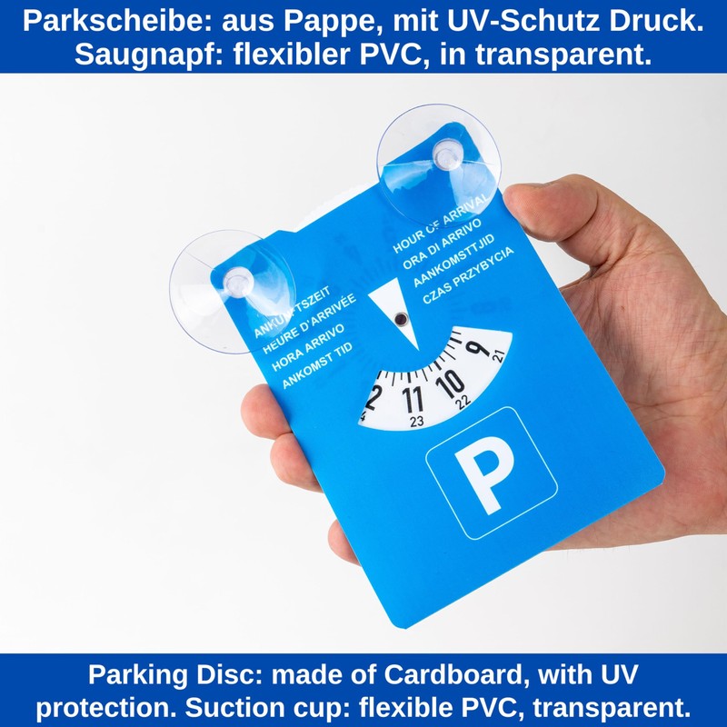Parking Disc with Suction Cups, Pack of 2 in Blue,