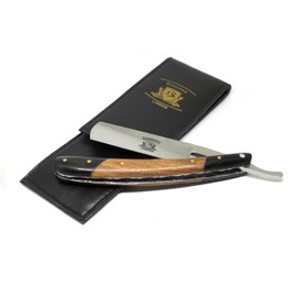 Vintage Pure Wood Shaving Kit Gift for Men - Straight Razors - Shaving Hair Shaver Wood Handle Classic Shaving Razor Leather Strop Strap Belt - Pack of 2 PCS - Great Gift Idea for Men