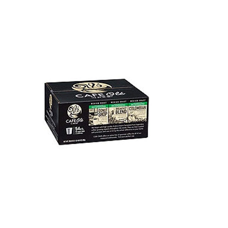 Cafe Ole 54 Count cups Decaf(Donut shop 18,Breakfast Blend 18,Colombian