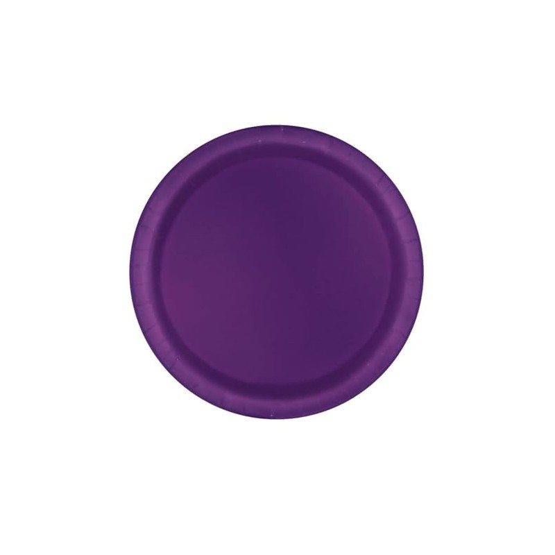 Unique 3305EU Eco-Friendly Paper Plates-23 cm-Deep Purple Colour-8 Count (Pack