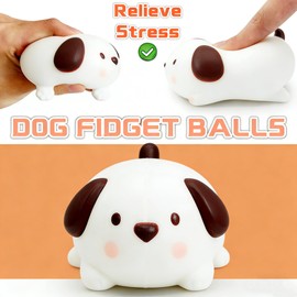 ZTATU Dog Stress Balls for Adults (1PCS) Cute Squishy Fidget Toys for Kids Squeeze Dough Ball, Stress Relief Toy Party Favors for Easter Basket Stuffers