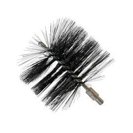 Heavy Duty Pellet Wood Stove Vent Brush and Rod for Chimneys, Stoves, Fireplaces, Dryers, Piping (6" Brush + 3' Rod)