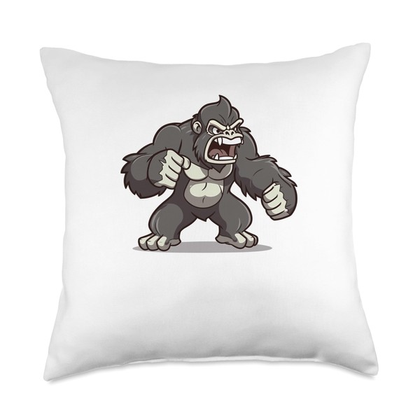 Angry Gorilla Cool Gorilla Gorilla Mode Preworkout Throw Pillow