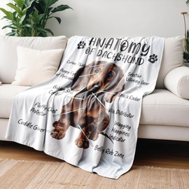 VRW Dachshund Wiener Dog Blanket - Women's Gift, 50x60 Inches