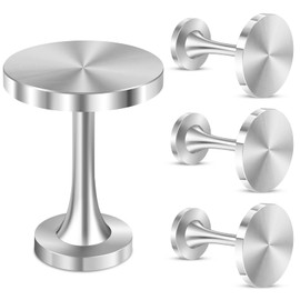 Curtain Holdbacks, Medallion Curtain Tieback Hooks for Drapes, Modern Decorative Drapery Holdbacks Metal Curtain Holders for Wall Silver Curtain Pullbacks, 4 Pack