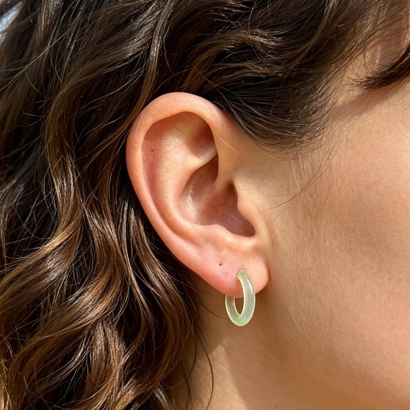 12 Pairs Colorful Plastic Hoop Earrings Clear Sports Earring for