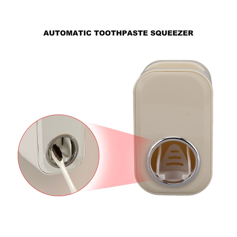 Toothbrush Holder Wall Mounted Multi Functional Toothbrush Toothpaste Dispenser for