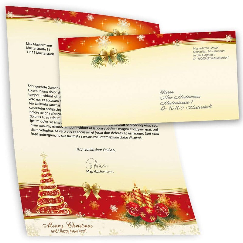 Writing Paper Set, 40 Pieces Christmas Letter Paper, Contemplative Christmas