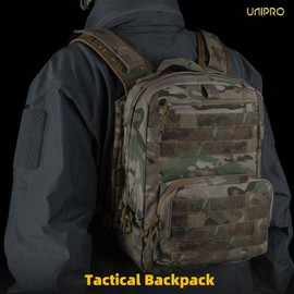 UniPro Tactical Backpack 10L, Attachable to Vest/Chest Rig, Fits 10x12 Plate, Adjustable Straps, Breathable Lining
